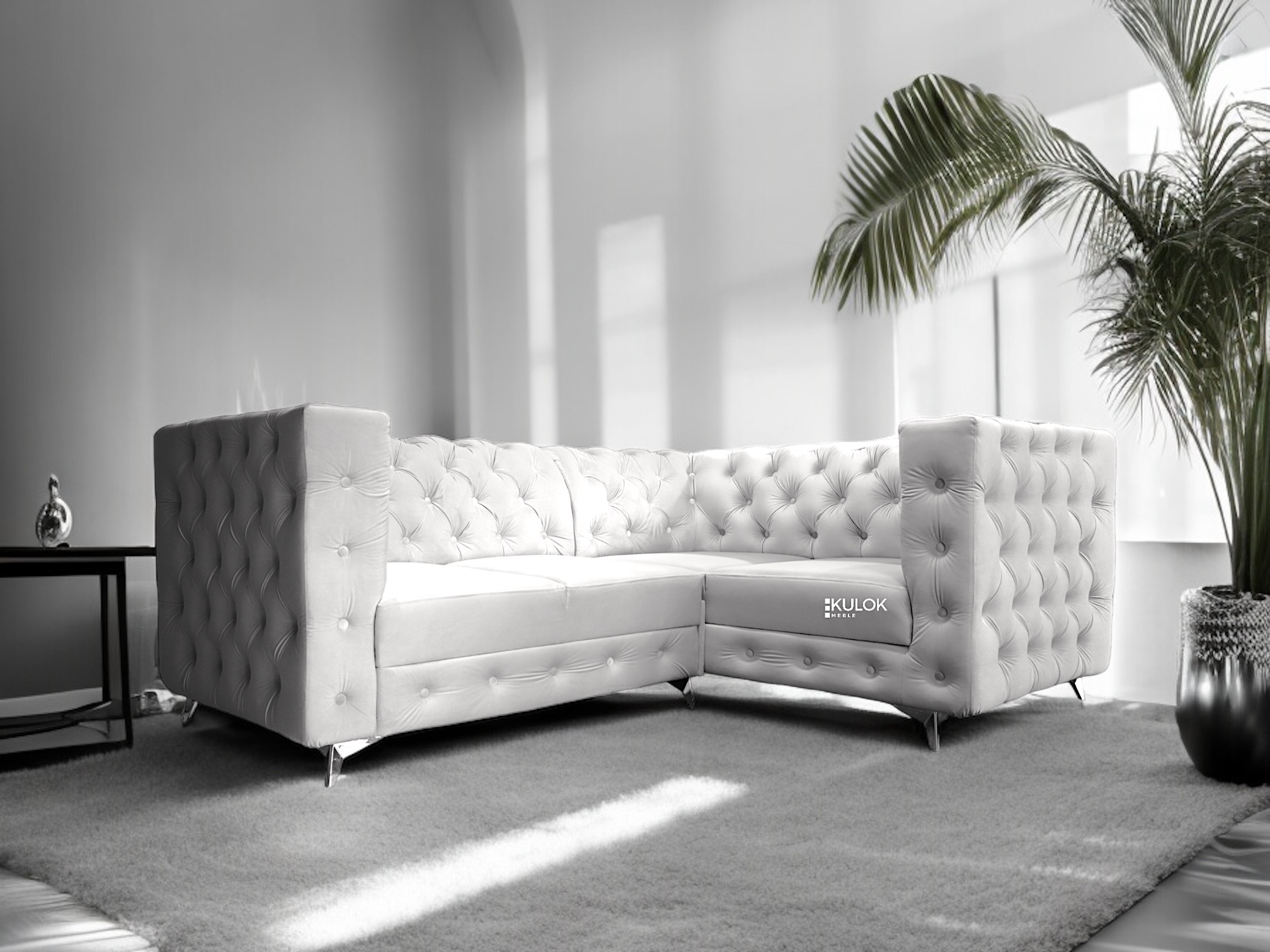 Nowoczesny szary narożnik do salonu 